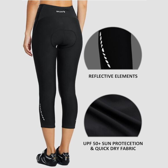 Baleaf - Bike Shorts 3D Padded Cycling Pants High Waisted Tummy Control Capris - Picture 5 of 14